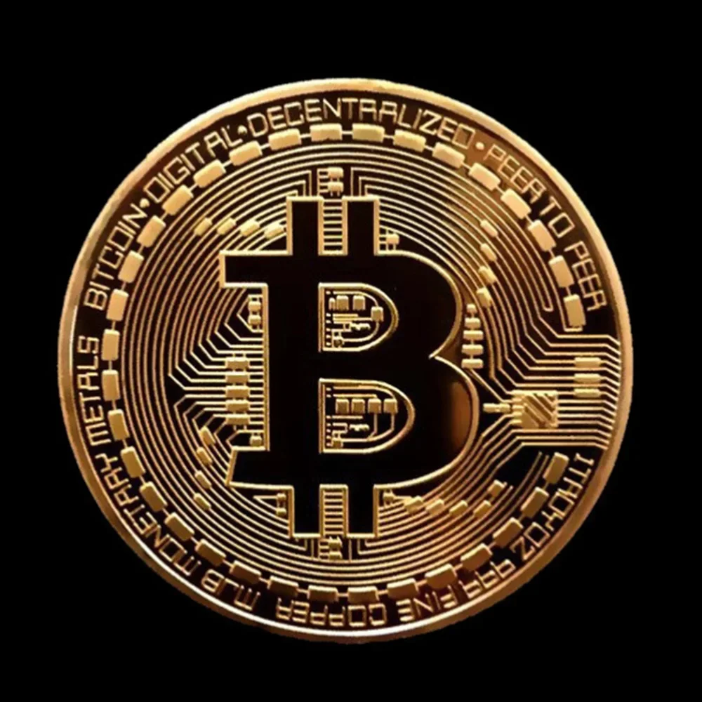 Bitcoin Medal Collection Art Collection Physical Objects BTC Crypto Coins Electroplated Metal Imitations Small Gifts For Guests