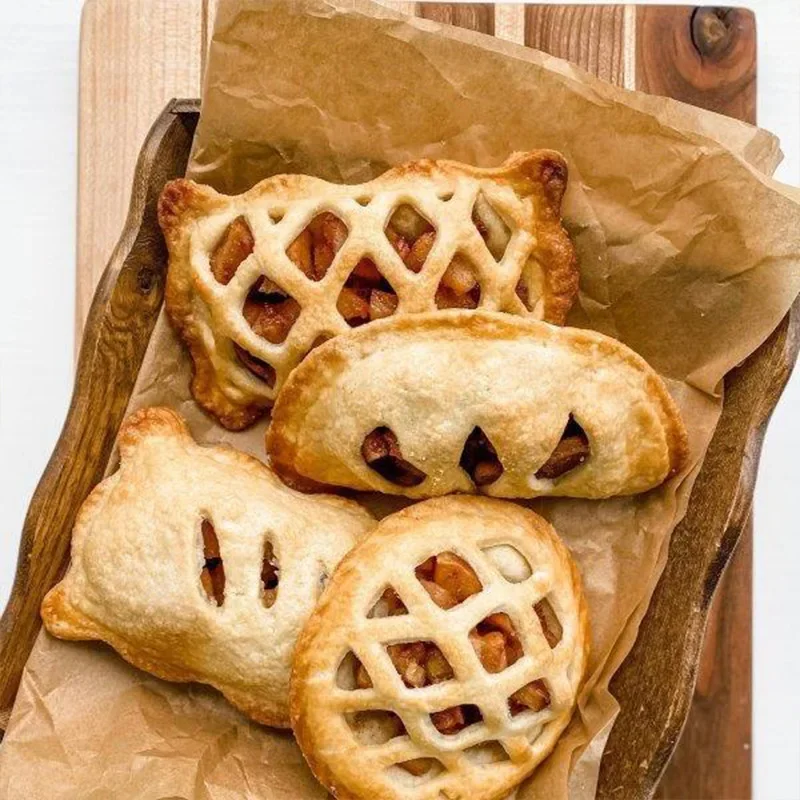 Cetakan Pie musim gugur cetakan tekan adonan alat cetak Pie Mini Halloween Natal cetakan kue Pie cetakan apel labu kacang hazelnut