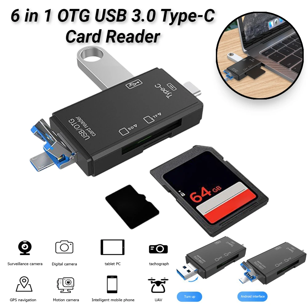 

Устройство для чтения SD-карт, USB C устройство чтения карт Micro USB Type C к Micro SD/TF