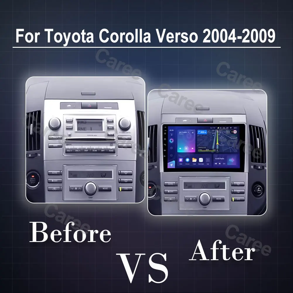 Carplay Stereo Car Radio Multimedia Video Player Car Screen For Toyota Corolla Verso 2004 - 2009 8 Core Android 16 FM 4G GPS BT