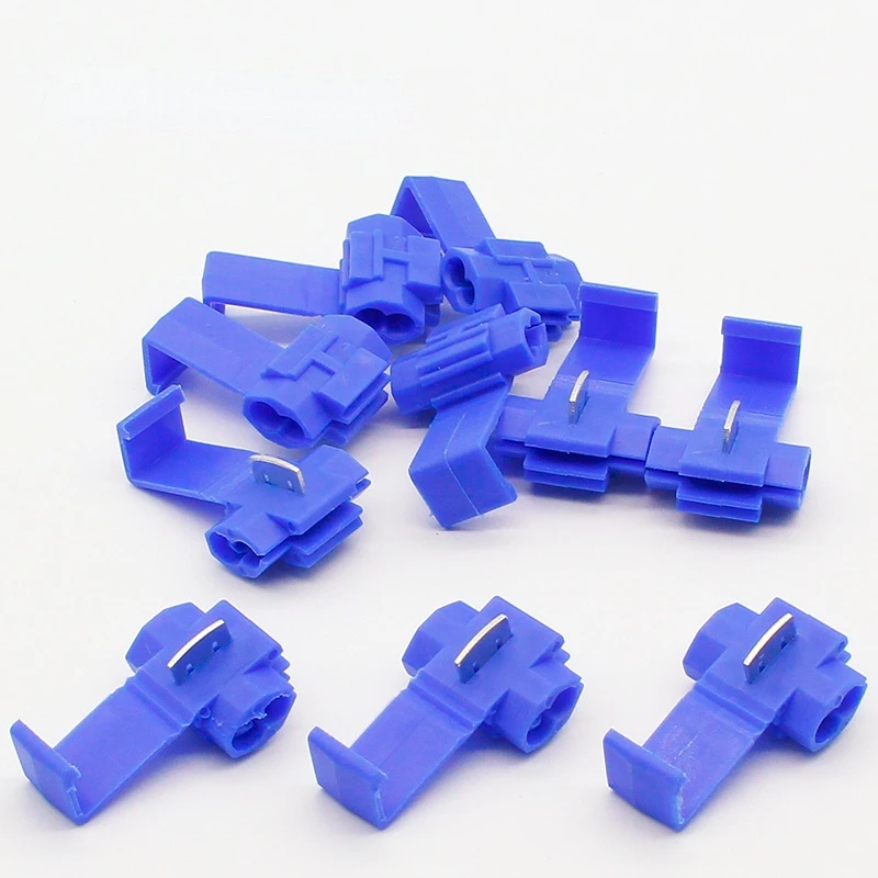 50PCS Blue Scotch Lock Wire Electrical Cable Connectors Quick Splice Terminals Crimp