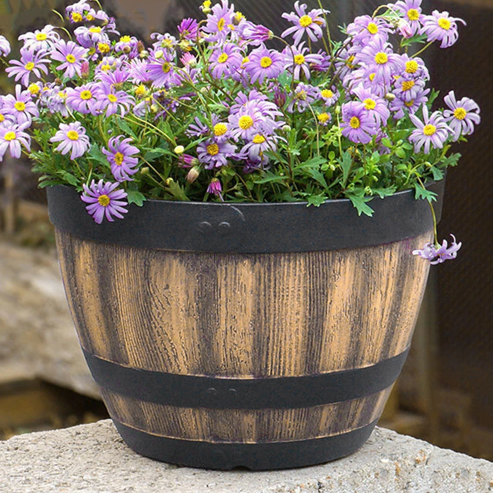 

2pcs Lotus Bowl Flowerpot Resin Barrel Planter Hydroponic Garden Decor Home Indoor Durable Creative Abstract Art Tabletop Gift