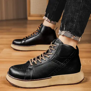 秋冬新款潮流高筒男鞋 時尚百搭滑板鞋 防水防油工作鞋 8 最佳銷售 男士高筒鞋 - №5