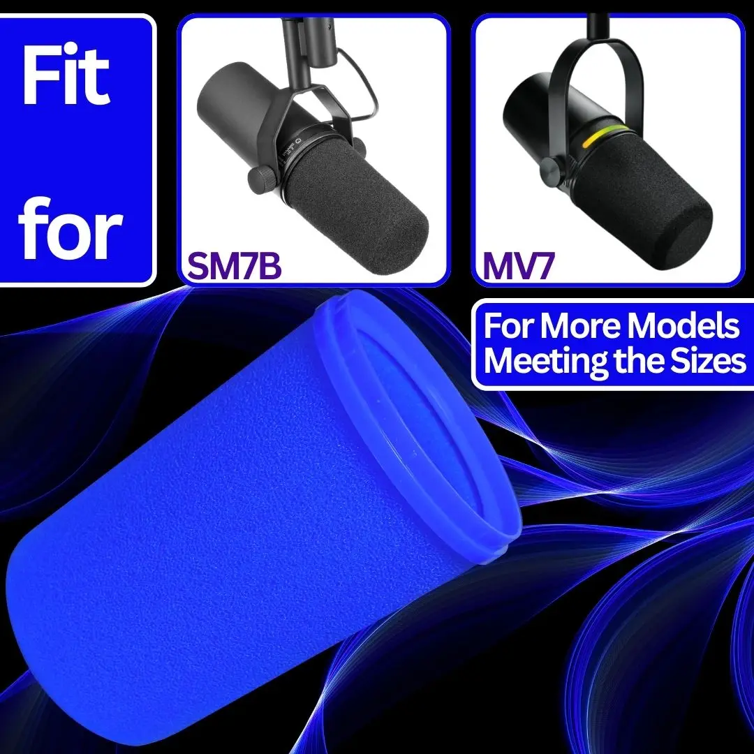 Schiuma ad alta densità per parabrezza SM7dB per Shure SM7B, MV7, copertura per microfono con supporto SM7dB con anello di fissaggio in plastica, filtro anti-pop per podcast