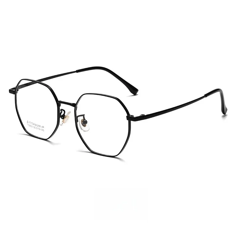 OLLYMURS Retro Polygonal Glasses Men and Women Ultra-light Fashion Titanium Small Optical Prescription Eyeglasses Frame T3903