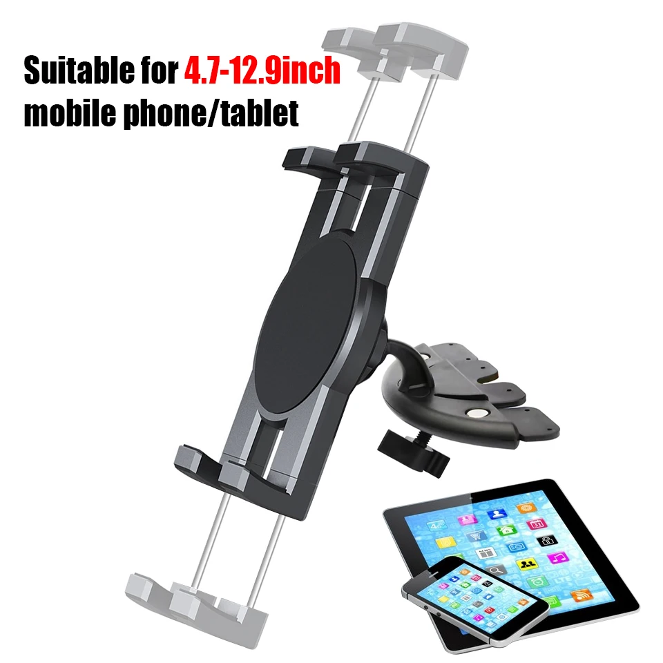 Universal 4 - 13 inch Tablet Holder Car CD Slot Tablet Bracket Mobile Phone Holder Mount Stand Rotatable For iPad Samsung iPhone - Image 5
