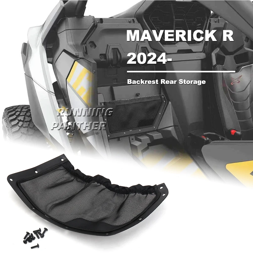 

Для Can-Am Maverick R для MAVERICK R 2024 Новинка UTV карман для переднего сиденья заднего сиденья сетчатый чехол Задняя сумка сетчатый держатель черный