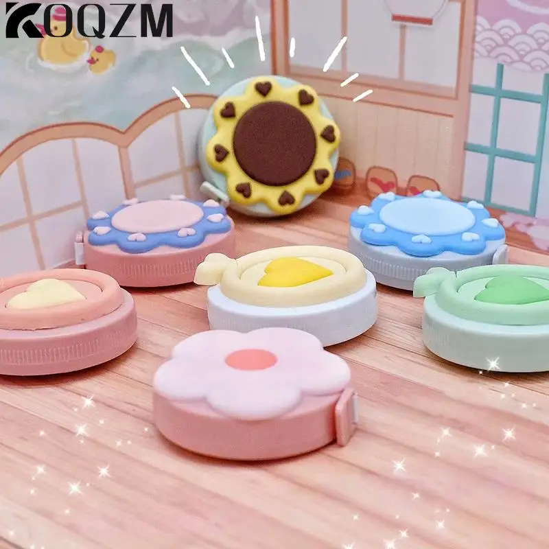 Macaron Cute Mini Tape Measure Tape Measure Leather Round Tape Measure Portable Telescopic Ruler Height Children Ruler