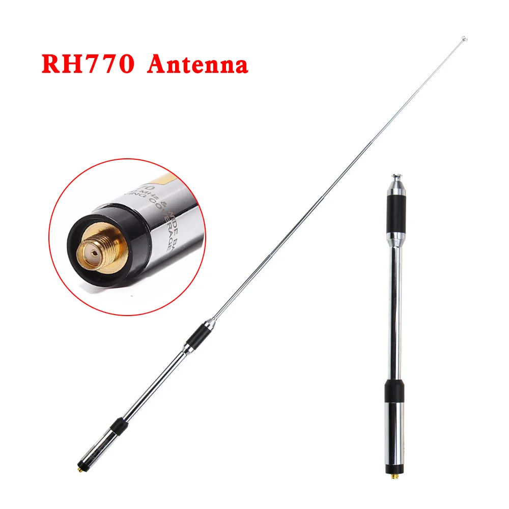 

New RH770 Dual Band 144/430MHz High Gain SMA-Female Telescopic Handheld Radio Antenna for Harvest Kenwood BAOFENG WALKIE TALKIE