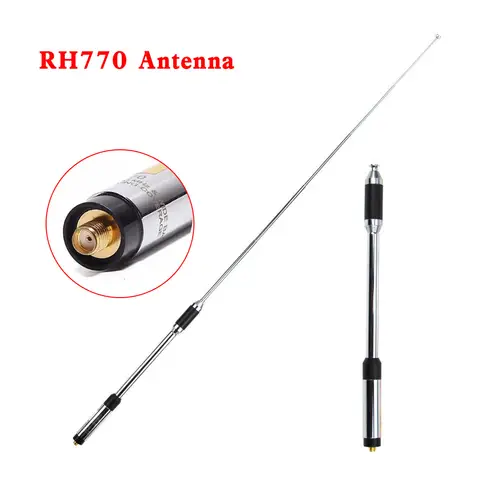 New RH770 Dual Band 144/430MHz High Gain SMA-Female Telescopic Handheld Radio Antenna for Harvest Kenwood BAOFENG WALKIE TALKIE