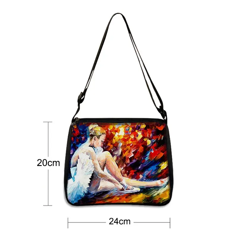 Graceful Ballerina Girl Print Handbag New Elegant Dance Women Underarm Bags Casual Shopping Portable Shoulder Bag Cute Tote Bags