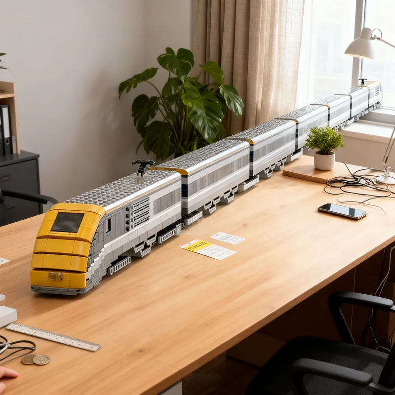 

3946 деталей MOC Высокоскоростной пассажирский поезд на радиоуправлении, конструктор, подарок, креативный коллекционный декор, премиум-класс для взрослых и детей