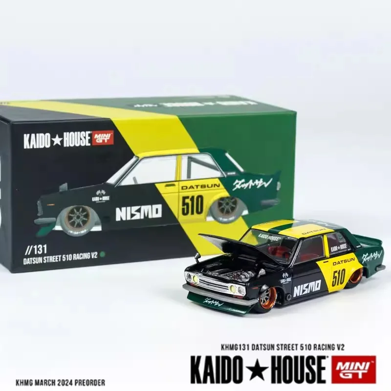 Kaido House MINIGT 1:64 Datsun Street 510 Racing V2 modello di auto pressofuso in lega in miniatura, decorazione per adulti, giocattolo per ragazzi, regalo per bambini