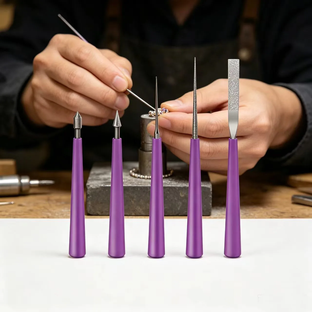 Glass Bead Needle Reamer 5PCS Emery Abrasive Type for Beadwork Hole Enlargement on Pearls Crystals Jade Crafts Not for Drilling