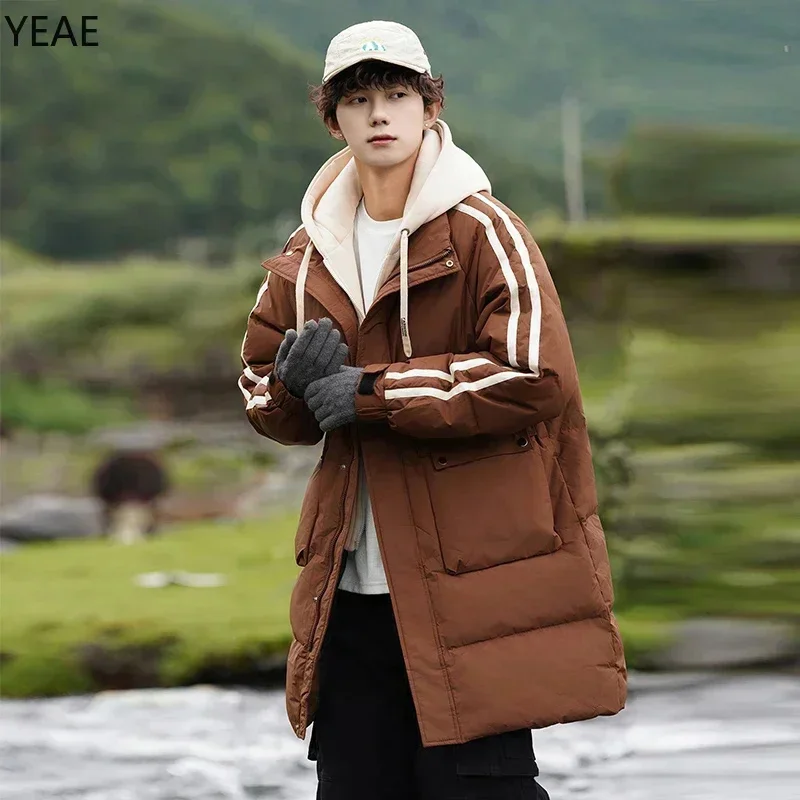 Hood Drawstring Long Down Jacket Man Designer Clothes Men Duck Padding Winter for Casual Sack Male Coat