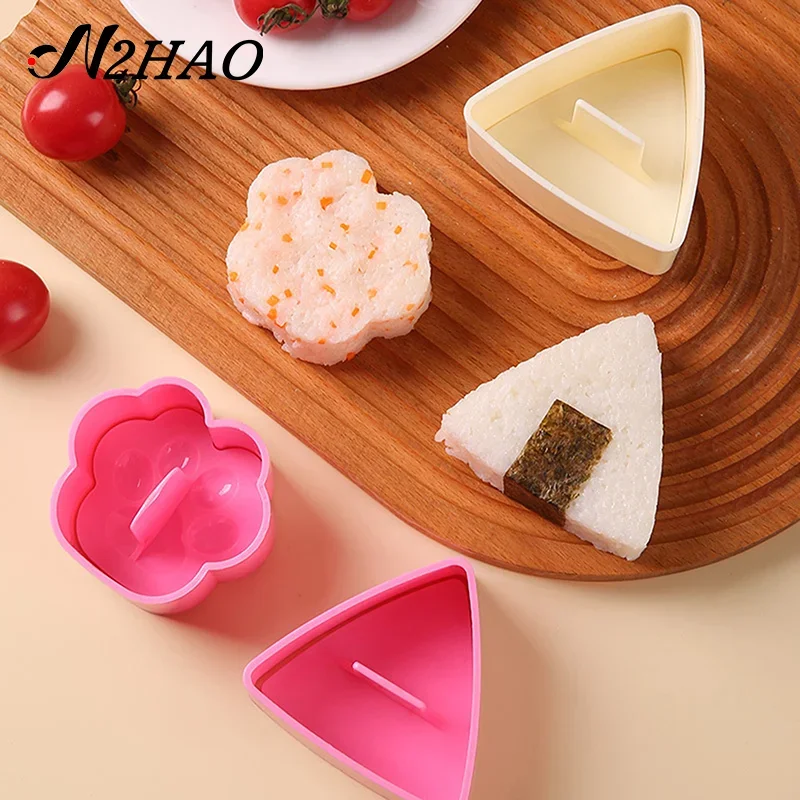 Molde Onigiri japonés Bento, Kit para hacer moldes de arroz, molde de arroz antiadherente para niños, utensilios de cocina para almuerzo, fabricante de bolas de arroz portátil