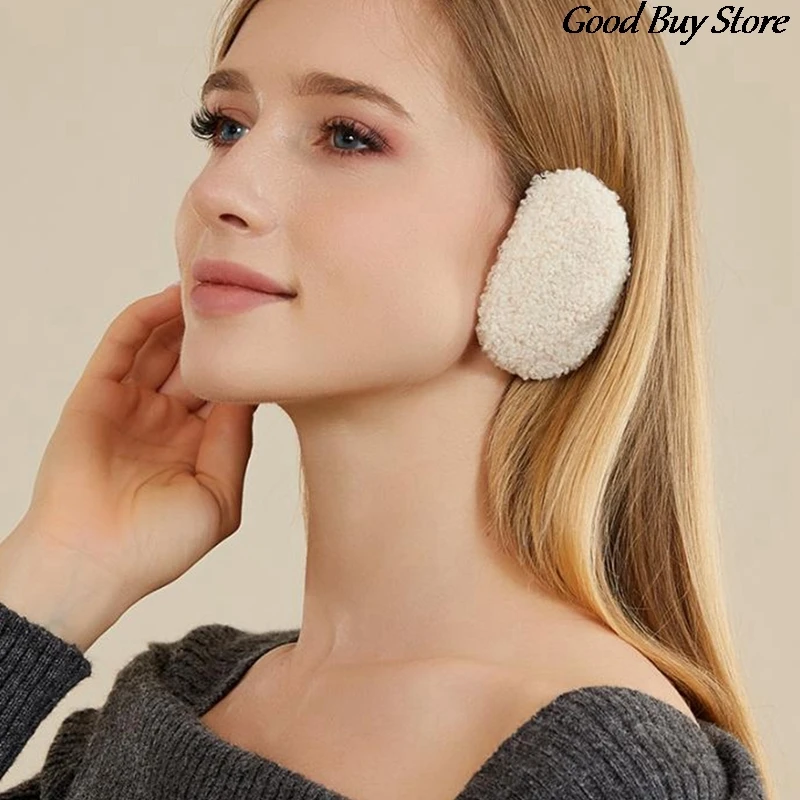 1 Pair Winter Earbags Warm Fleece Ear Muffs Cold Protection Ear Bag Bandless Ear Warmer Earmuffs Soft Plush Ear Cover Caps New