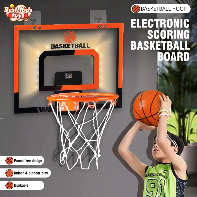 Children Electronic Scoring Basketball Hoop Board Adults Hanging Door Wall Mounted Shooting Indoor Sport Game Home Exercise Toy