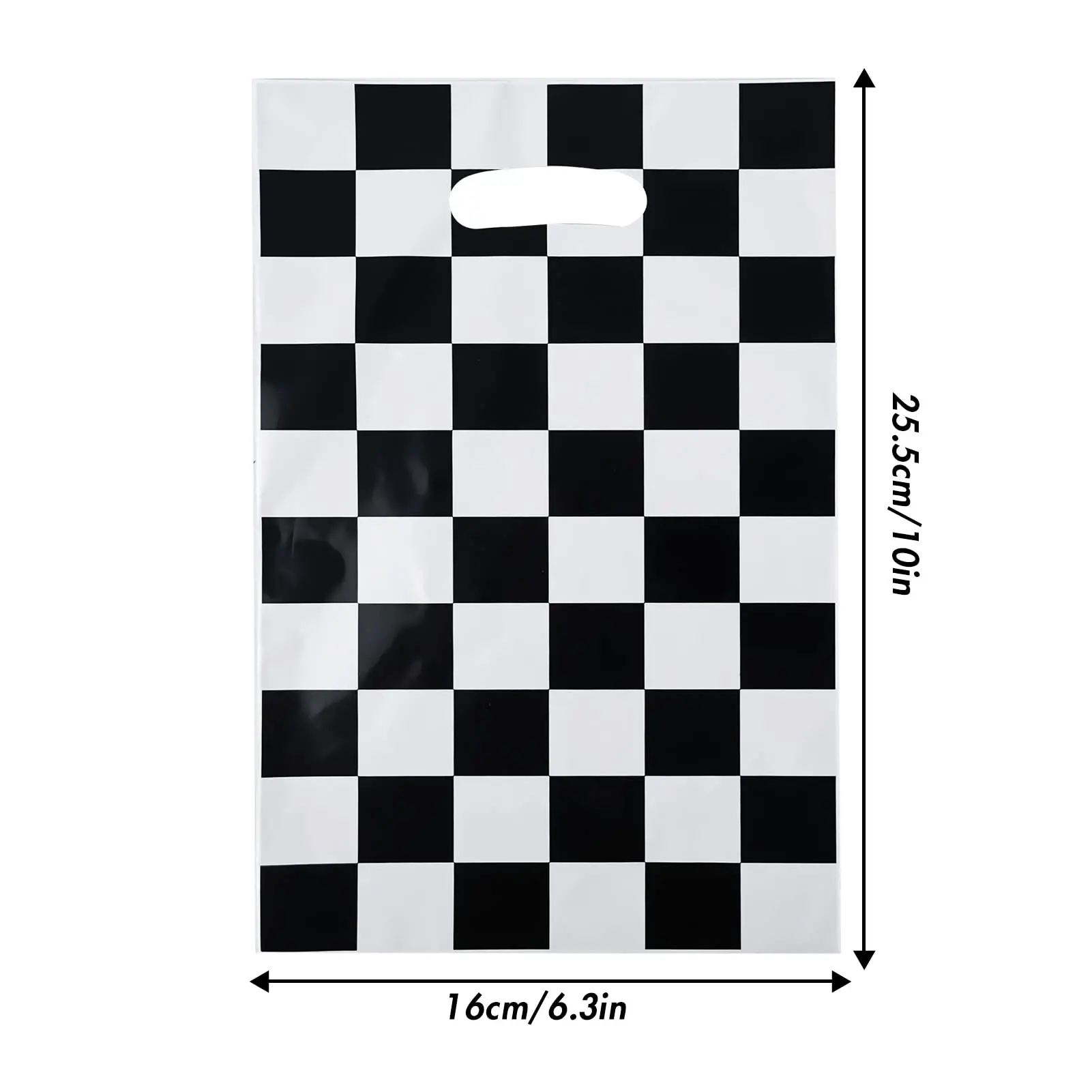 30Pcs/Set Race Car Party Decorations Goodies Black Gift Bag Two Fast Birthday Theme Black and White Checkered Party Black Bag