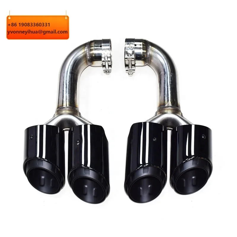 

Выхлопная труба SYPES 2012-2017, черная, трехслойная, из нержавеющей стали, с четырьмя насадками на глушитель для Volkswagen Touareg