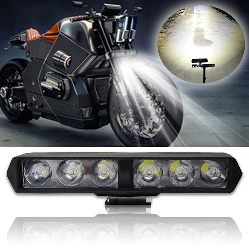 

6LED Motorcycle Headlight SpotLights DRL Flash Car Working Light High Bright Bulbs Off-Road Headlight Autocycle Modified Bulbs