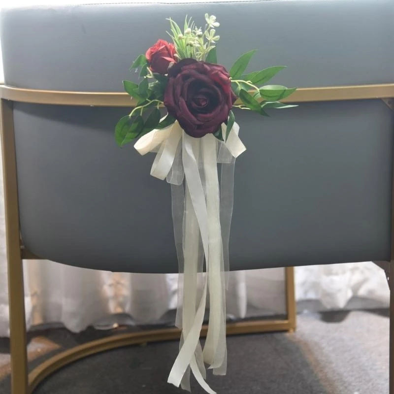 教会のベンチのための6つの豪華なピューの花の花の飾り式飾りエレガントな椅子バックフローラル装飾