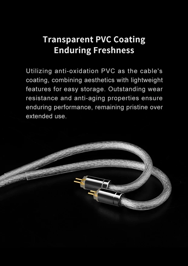 SIMGOT LC7 OFC versilbertes IEM-Upgrade-Kabel, einzelnes 18 AWG HiFi-IEM-Kabel für Audiophile-Monitore – Detail 6