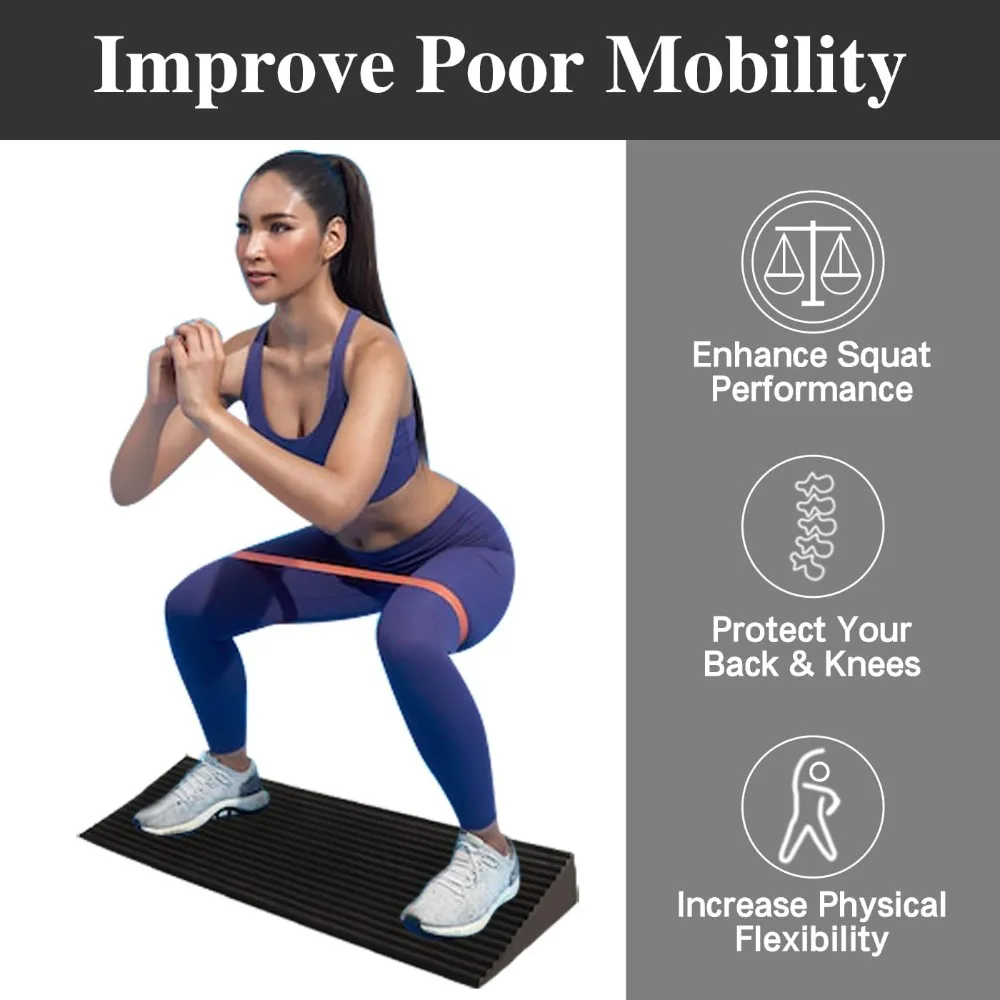 Wedge Block - Large Slant Board Wedge for Heel Elevated - Weightlifting Squat Platform Improve Mobility