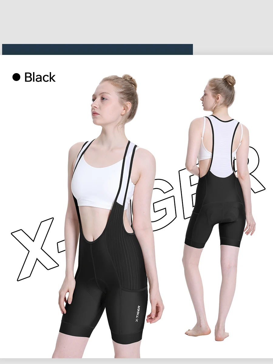 X-TIGER Trägerhose für Damen, 5D dicke Polsterung, Mountainbike- und Rennrad-Trägerhose, Sommer UV-Schutz, professionelle Radlerhose – Detail 15
