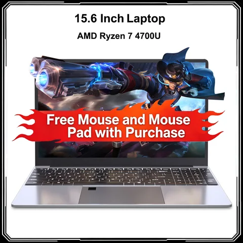 JX-S9 Thin and light Laptop AMD Ryzen 7 4700U 15.6 '' Notebook Backlit 1920*1080 5000mAh Windows 11 Fingerprint Gaming Laptop