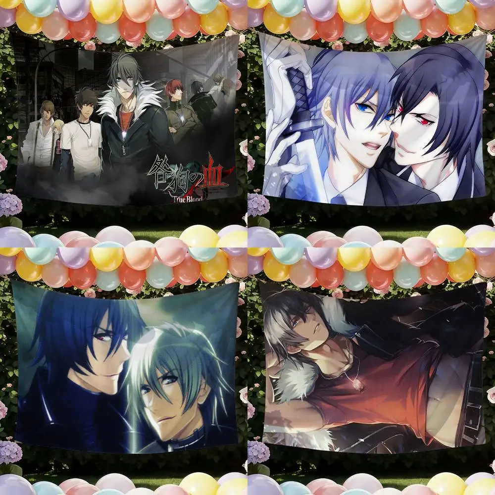 Anime T-Togainu no Chi Funny Flags for Bedrooms Home Decor Items Outdoor Decors Garage Decoration Flaga