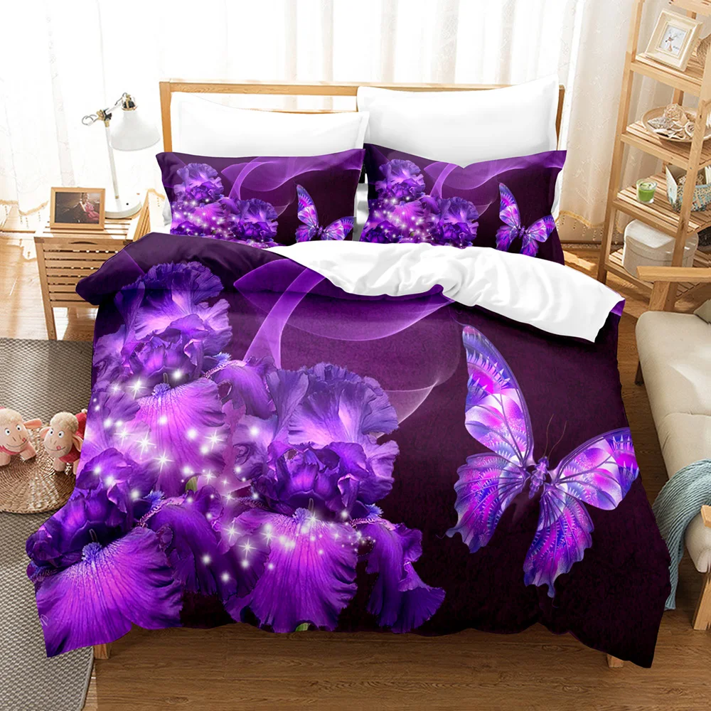 Imagem -04 - Butterfly 3d Bedding Conjunto para Adultos e Crianças Solteiro Gêmeo Completo Rainha King Size Capa de Edredão Anime Quarto 037