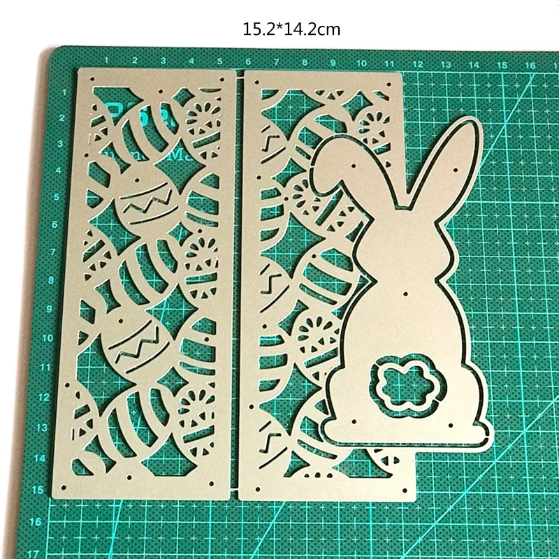 Easter Bunny เชิญตัดโลหะตาย Stencil DIY Scrapbooking Album กระดาษการ์ดแม่แบบแม่พิมพ์ลายนูน Craft