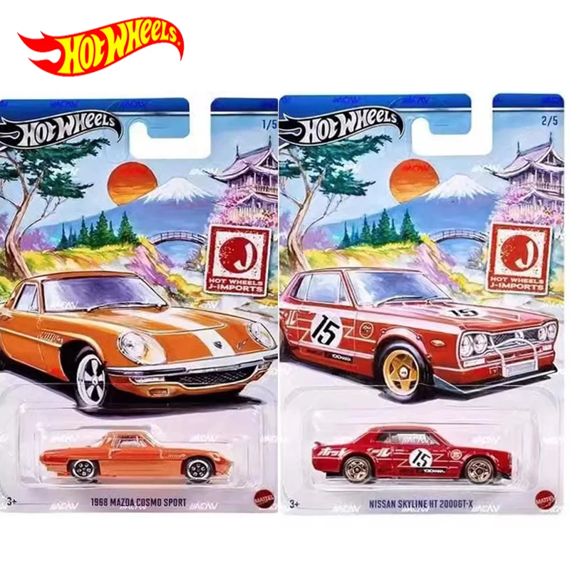 Original Hot Wheels Car J-IMPORTS 1/64 Diecast Toy per Boy Voiture Nissan Skyline 2000GT 1985 Honda CR-X Toyota Mazda Acura Gift