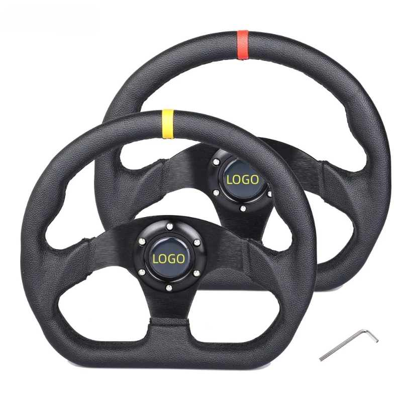

Car Modification PVC Steering Wheel 13 Inch Racing Style Universal for Go-Kart/Most Cars (Check Interface) Enhance Handling Grip