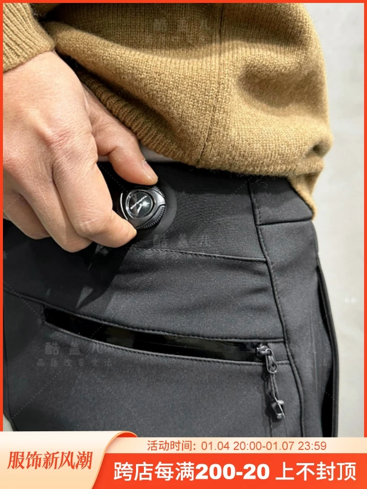 rotary button adjustment  British single high-end adhesive outdoor waterproof breathable cashmere  casual pants