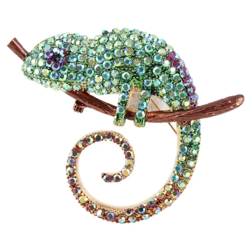 Brooch Fashion Design Anole Look Fine Workmanship Beautiful Appearance Light Weight Brooch PinGreen