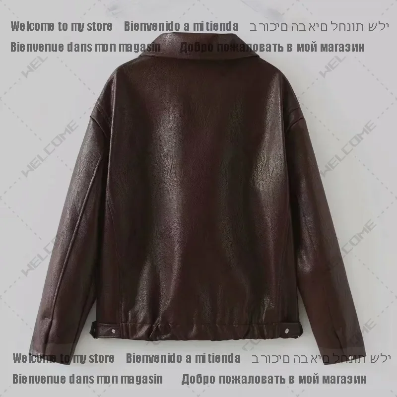 سترات جلدية جديدة للنساء معطف Jaqueta Casaco Feminino Vermelho Couro معطف أسود Giacca Pelle الأنثوية ملابس الشارع الشهير ins Outwear 1