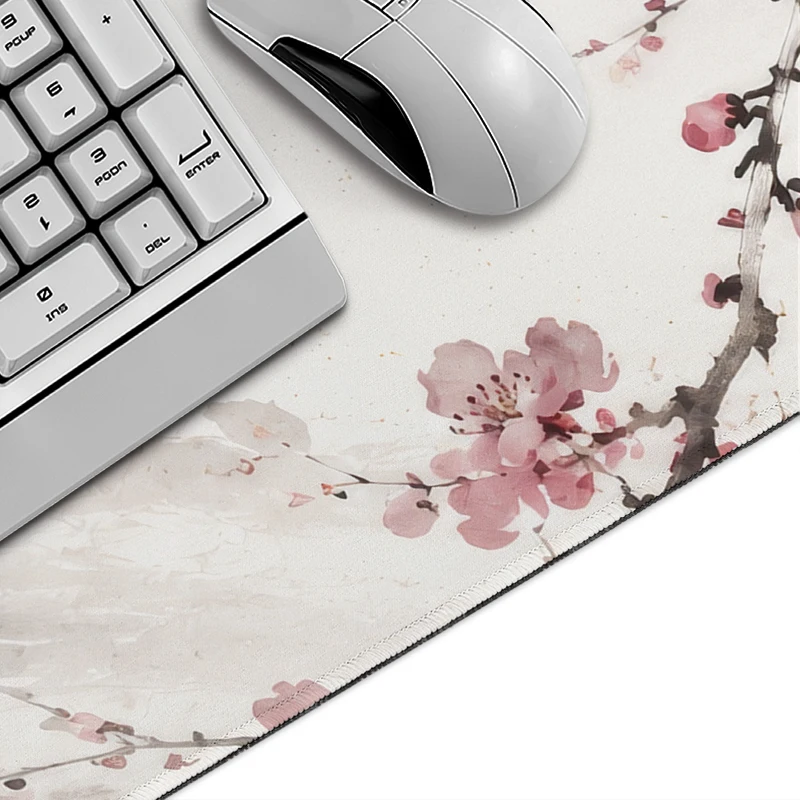 Mouse Pad Gamer Black Koi with Cherry Blossoms printon demand New Mousepad XXL Desk Mats Carpet Office Gaming laptop Mouse Mats