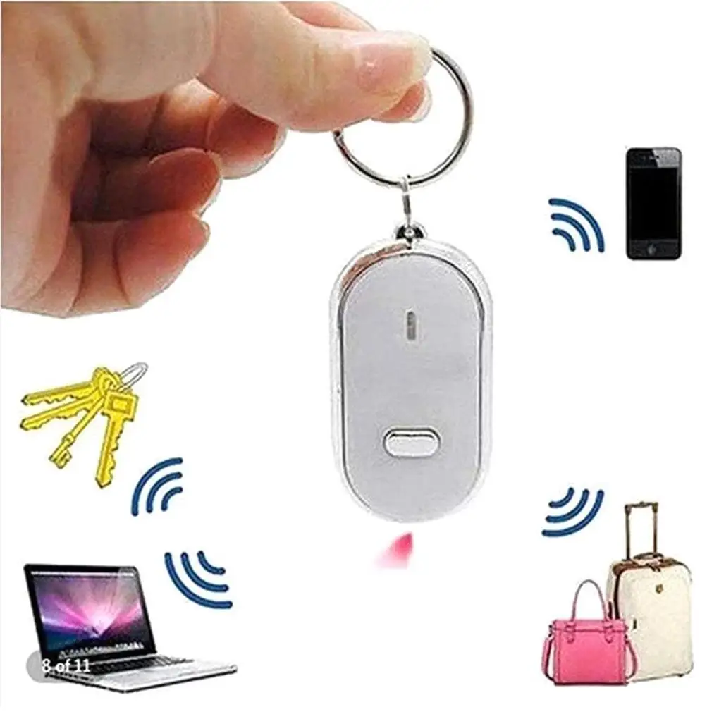 4 Pieces Wireless Induction Key Tracker Flashlight Remote Control Lost Keys Locator Keychain Accessory for Outdoor