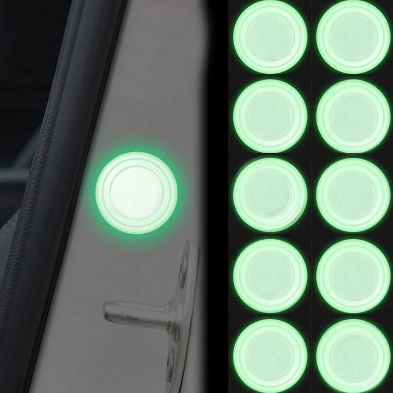 

10Pcs Car Door Anti-collision Silicone Pad Auto Anti-shock Close Door Stickers Soundproof Buffer Gasket Luminous Car Accessories