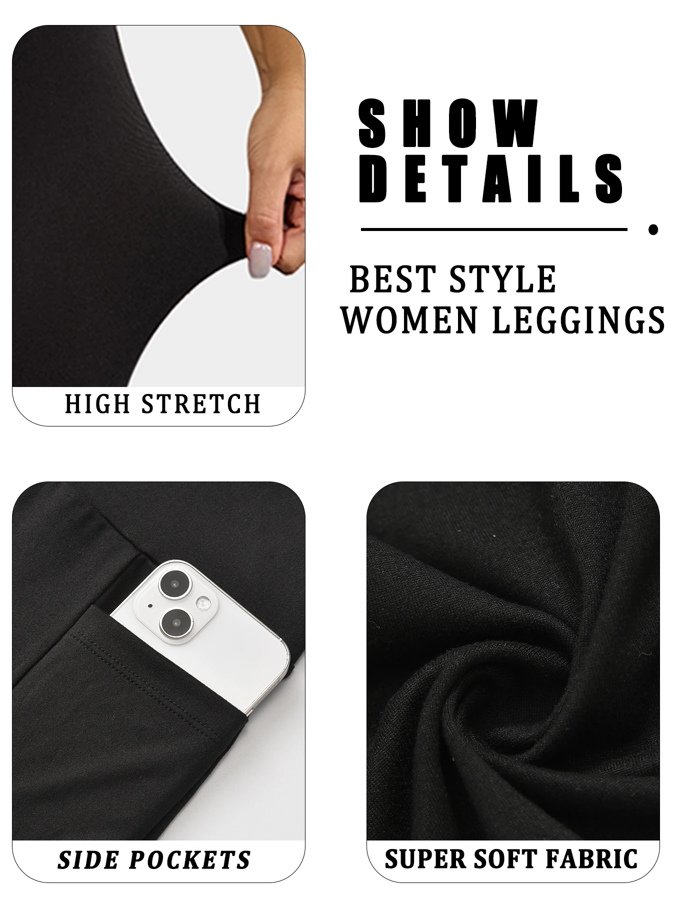 Superzachte sportlegging met zakken voor dames Hoog getailleerde training Yoga Hardlopen Push-up Gym Fitness Strakke broek Dames