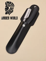 PU Leather Razor Pouch Portable Shaver Protective Case Beard Clipper Storage Bag Black Keeps Razor Safe Storage Pocket