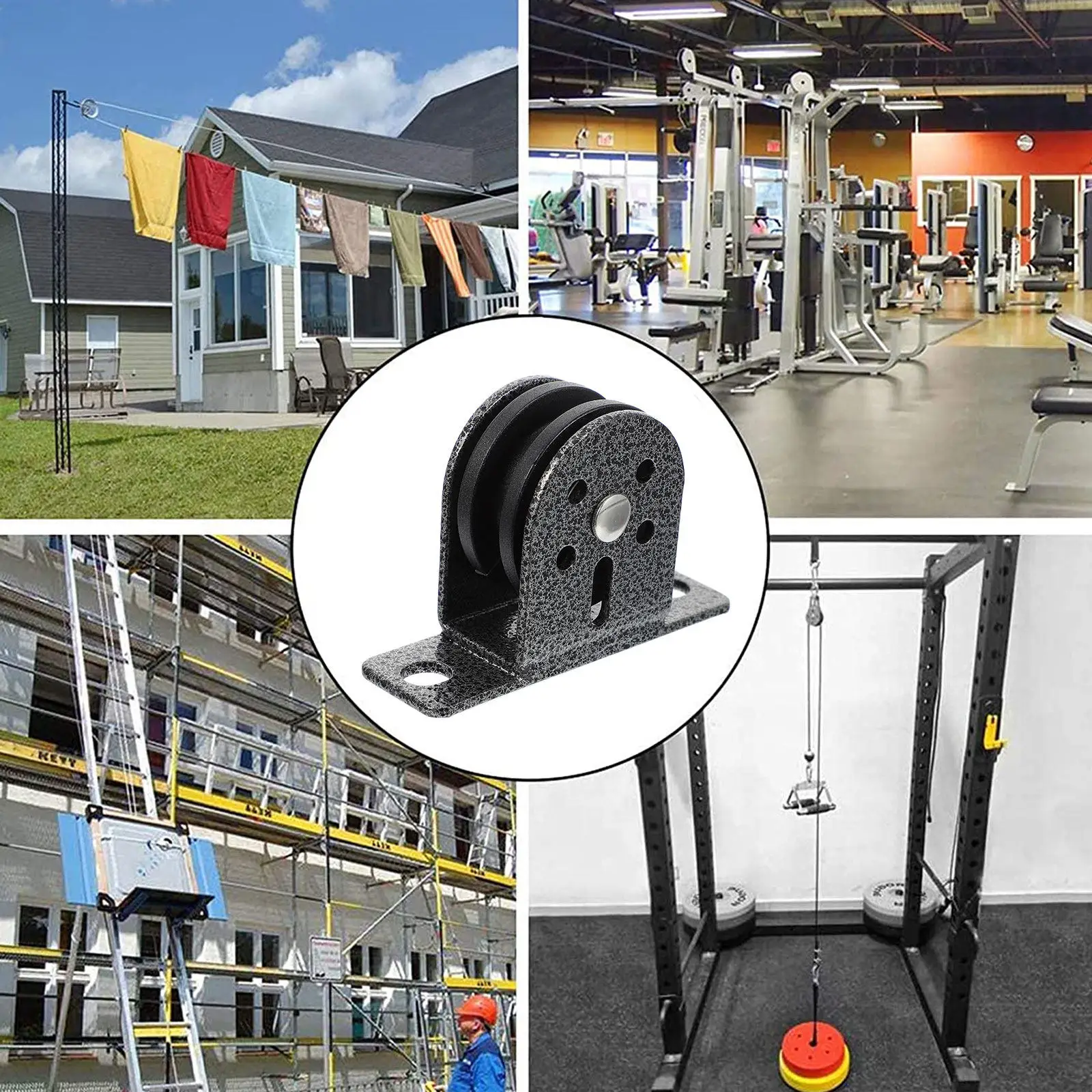 2Pcs Bearing Pulley Lifting Fitness Workout Mute Pulley Block Home Gym Repair Replacement Mute Wheel
