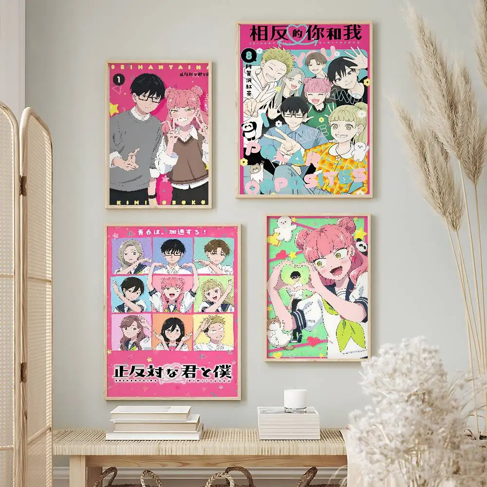 Romantic Anime You and I Are Polar Opposites Posters Premium Self-Adhesive No Residue Wall Sticker for Home Office Bar Decor