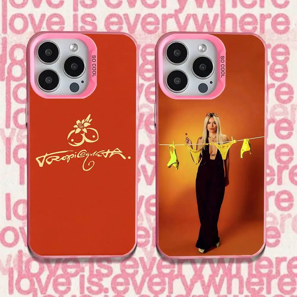 

K-Karol G Tropicoqueta Phone Case For iPhone 16,15,14,13,12,11,Pro,XS,Max,Plus,Mini,SE Pink Candy Matte Shockproof Cover
