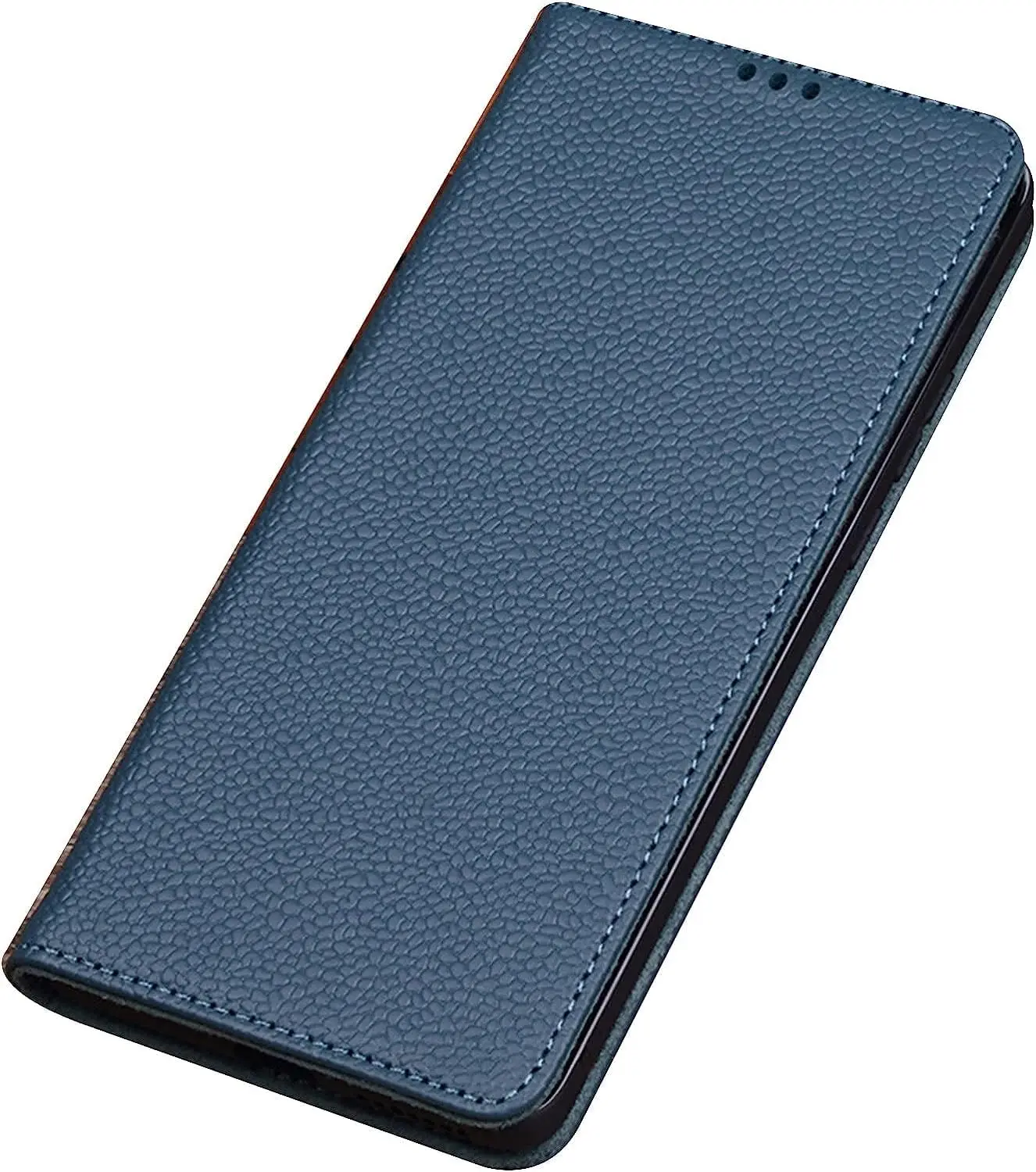 Genuine Leather Case for Samsung Galaxy S22 Series, Lychee Texture Flip Case,Folio Book Cover Shockproof TPU Inner Shell