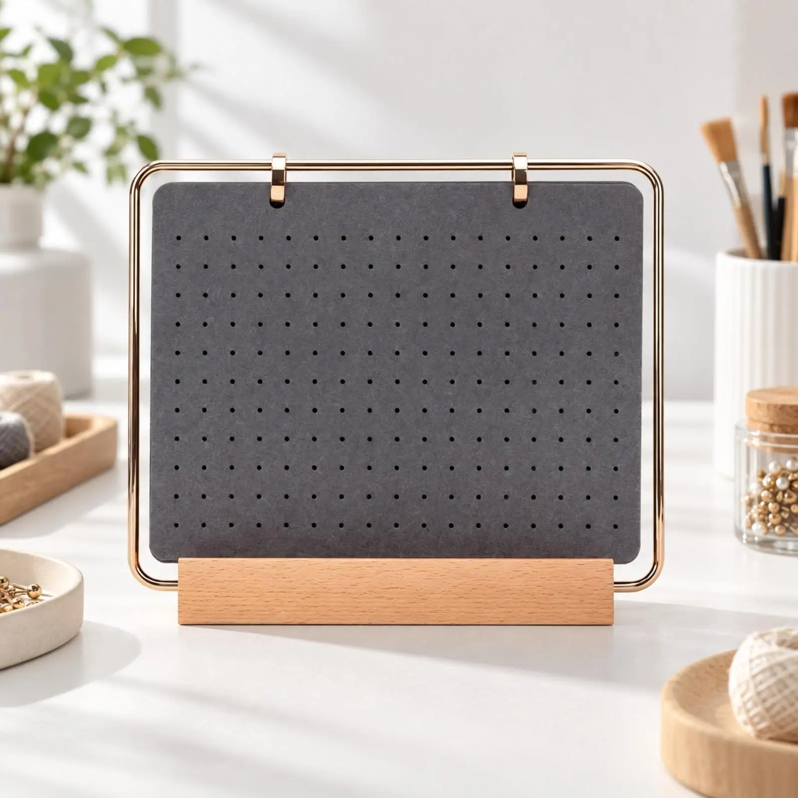 Compact Pin Display Book Organizer Felt Brooch Holder Wooden Stand for Enamel Badge Collection Tabletop