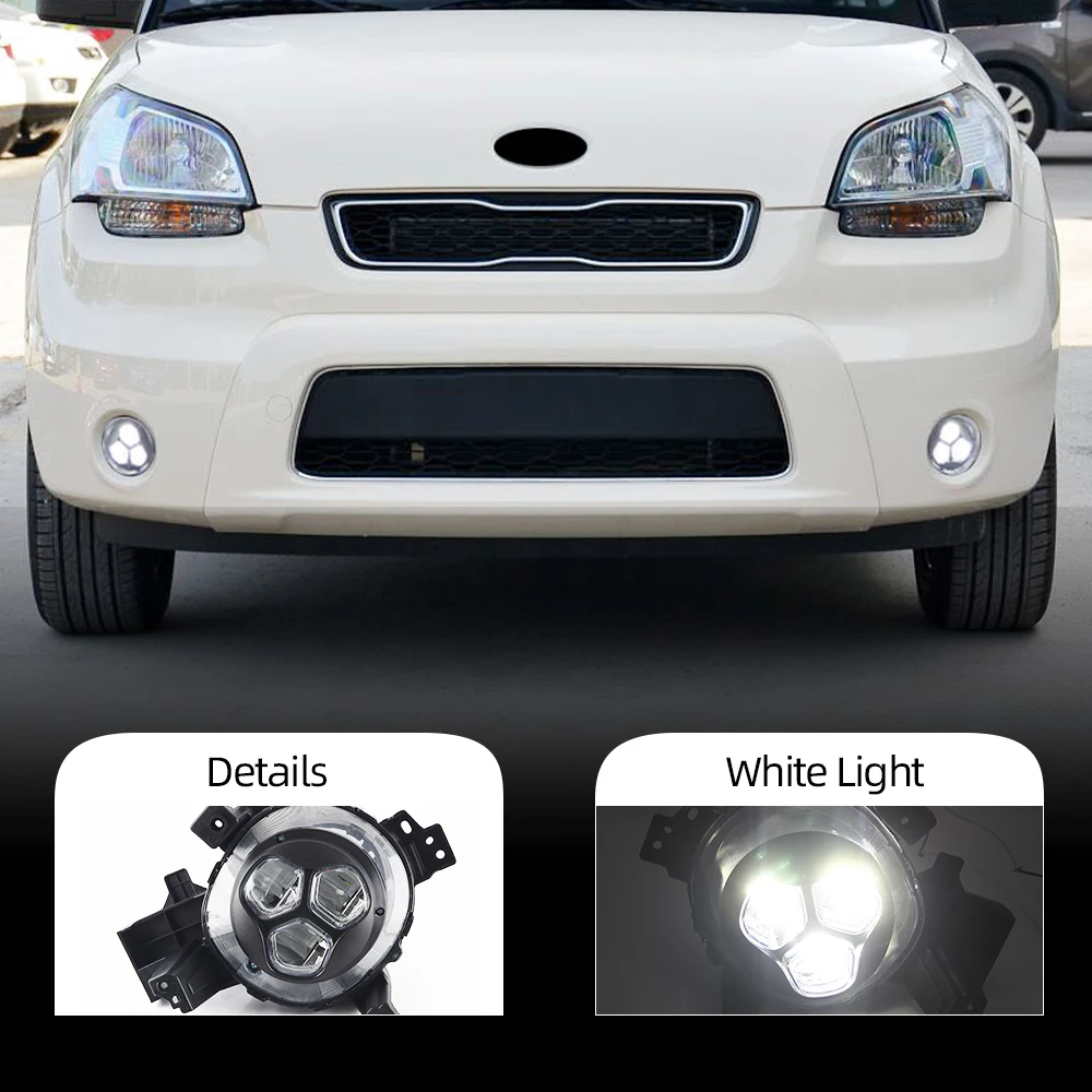 

2PCS LED Daytime Running Light 12V Car DRL Fog Lamp Waterproof Driving lamp Fog light For KIA Soul 2017 2018 2019