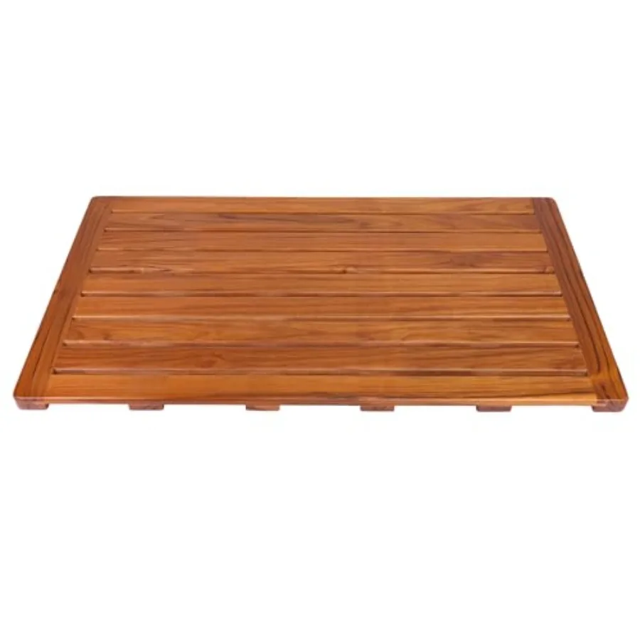 

Teak Bath Mat Large Wood Shower Mats for Bathroom 31.7"x17.9" Sturdy Floor Mat for Indoor Spa or Outdoor